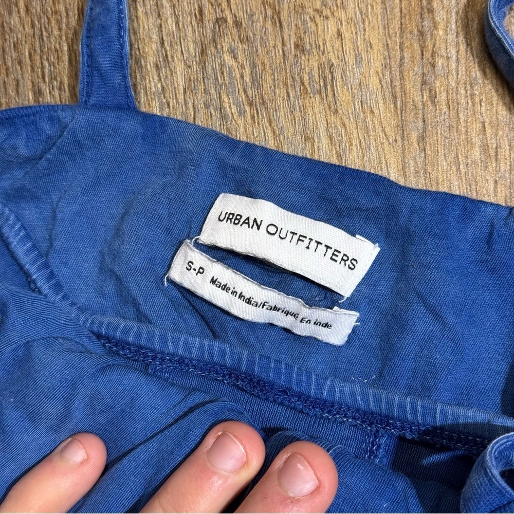 Urban Outfitters Womens Blue Ribbed Corset Crop Top Snap Button Cami Small - Picture 3 of 3
